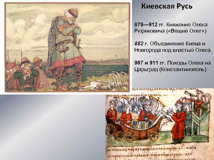 Восточные славяне киевской руси. 882 – 912 Княжение Олега в Киеве.
