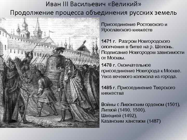 Процесс присоединения рязанского княжества к московскому государству