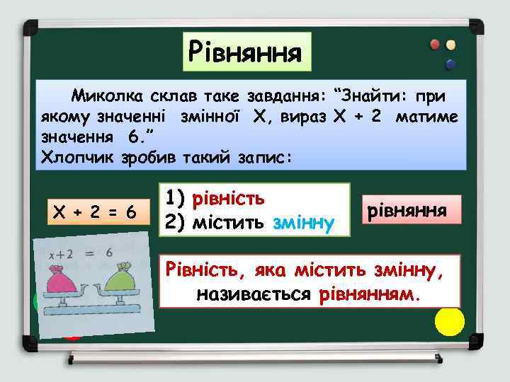Рівняння Миколка склав таке завдання: “Знайти: при якому значенні змінної Х, вираз Х +