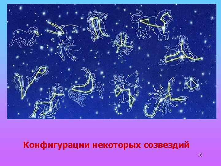Конфигурации некоторых созвездий 10 