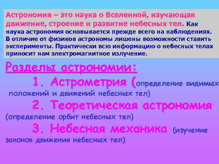Астрономия – это наука о Вселенной, изучающая движение, строение и развитие небесных тел. Как