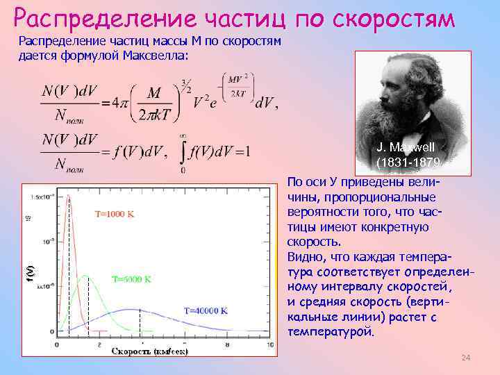 Распределение скорости. Формула распределения частиц по скоростям. Гистограмма распределения частиц по скоростям. Распределения от массы частицы.