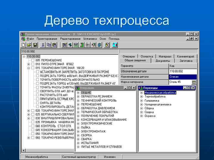 Дерево техпроцесса 