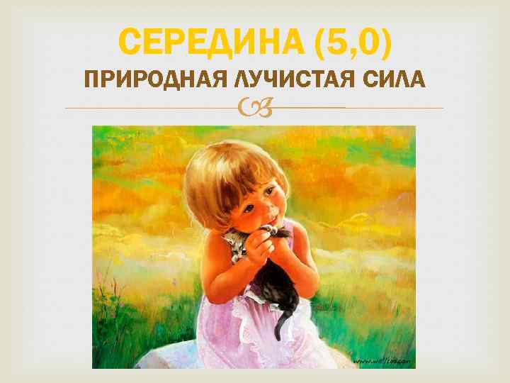 СЕРЕДИНА (5, 0) ПРИРОДНАЯ ЛУЧИСТАЯ СИЛА 