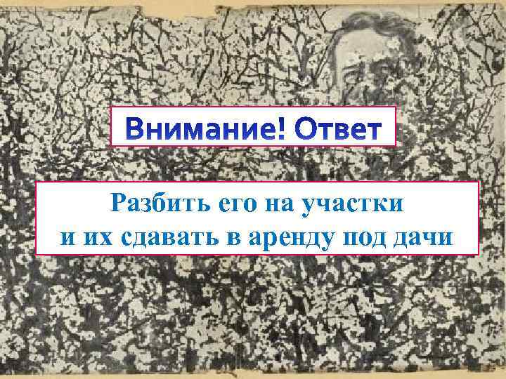Разбить его на участки и их сдавать в аренду под дачи 