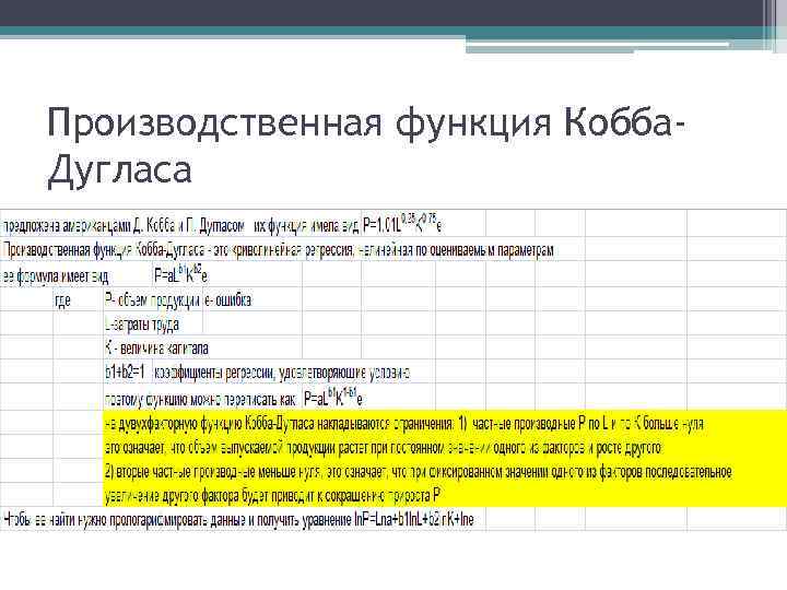 Производственная функция Кобба. Дугласа 