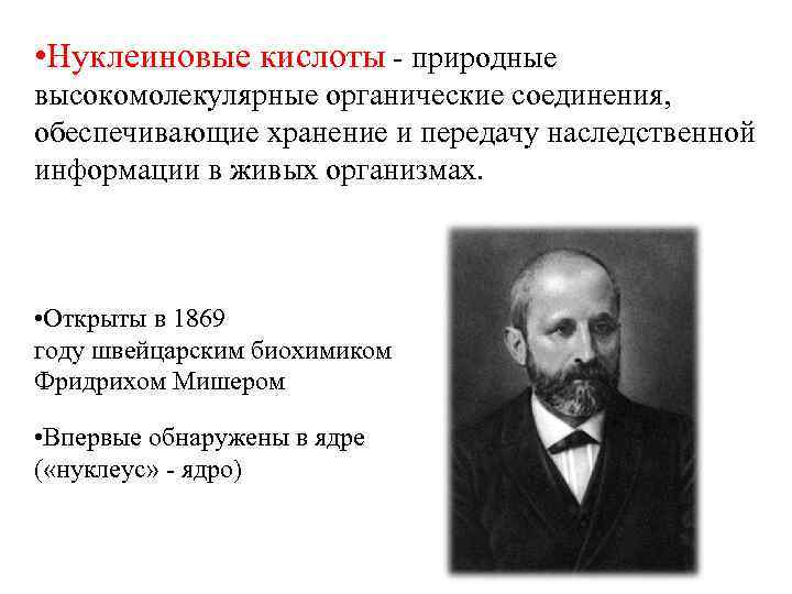  • Нуклеиновые кислоты - природные высокомолекулярные органические соединения, обеспечивающие хранение и передачу наследственной