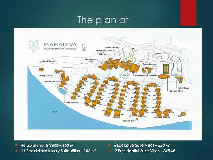 The plan at v 46 Luxury Suite Villas – 163 м² v 11 Beachfront