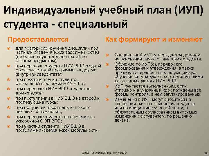 Индивидуальный учебный план (ИУП) студента - специальный Предоставляется Как формируют и изменяют для повторного