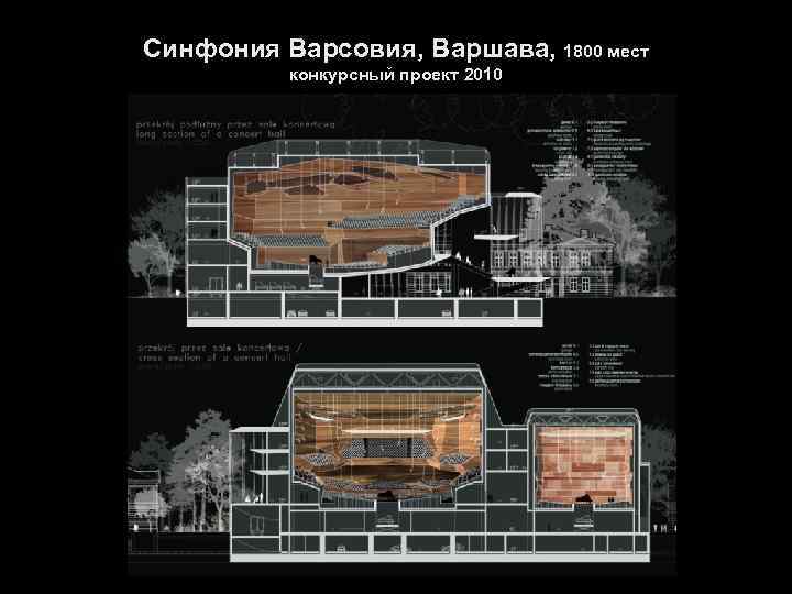 Синфония Варсовия, Варшава, 1800 мест конкурсный проект 2010 