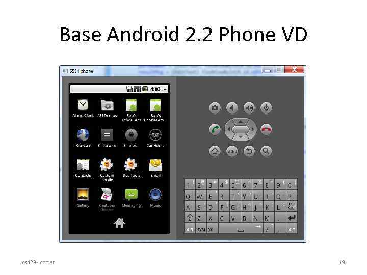 Base Android 2. 2 Phone VD cs 423 - cotter 19 