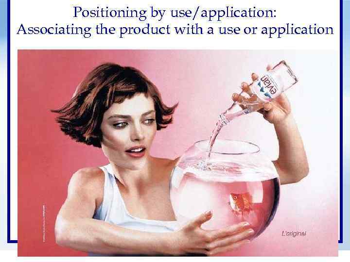 Positioning by use/application: Associating the product with a use or application 7 - 55