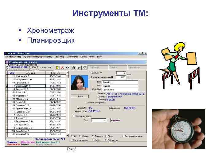 Инструменты ТМ: • Хронометраж • Планировщик 