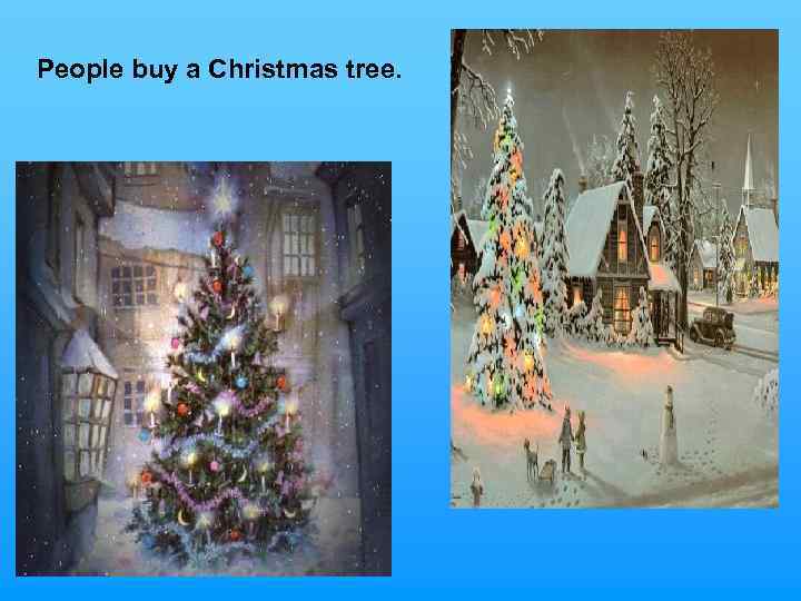 People buy a Christmas tree. 