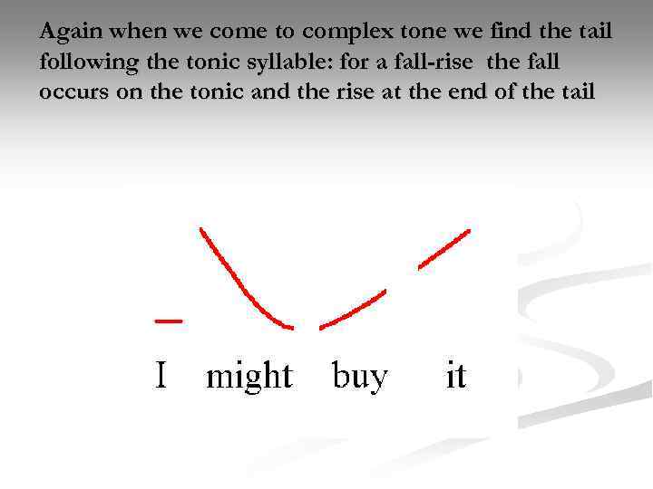 Again when we come to complex tone we find the tail following the tonic