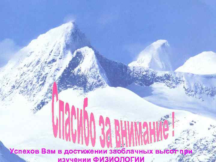 Успехов Вам в достижении заоблачных высот при 