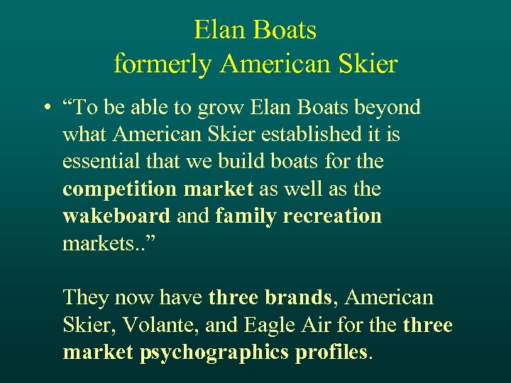 Elan Boats formerly American Skier • “To be able to grow Elan Boats beyond