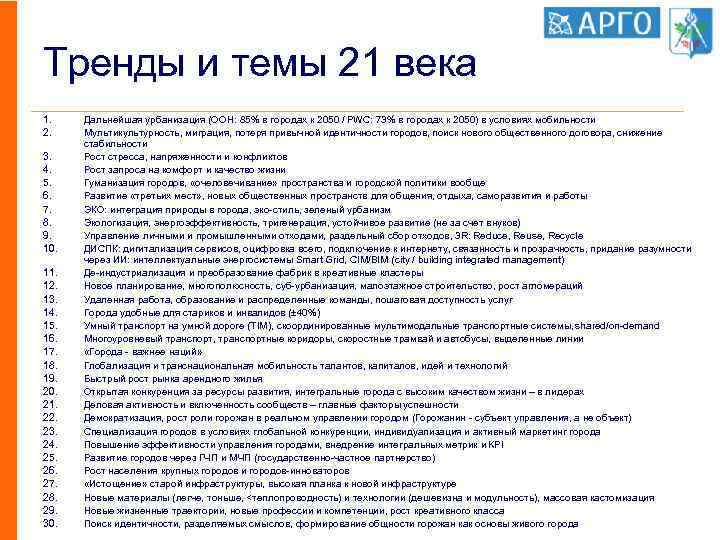 Тренды и темы 21 века 1. 2. 3. 4. 5. 6. 7. 8. 9.