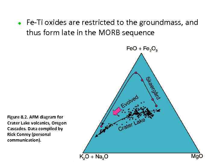 l Fe-Ti oxides are restricted to the groundmass, and thus form late in the