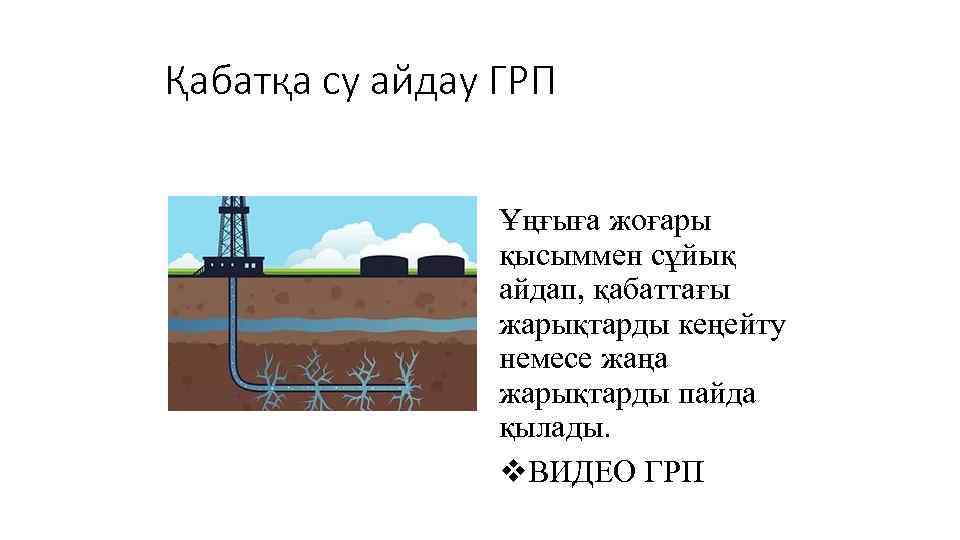 Қабатқа су айдау ГРП Ұңғыға жоғары қысыммен сұйық айдап, қабаттағы жарықтарды кеңейту немесе жаңа