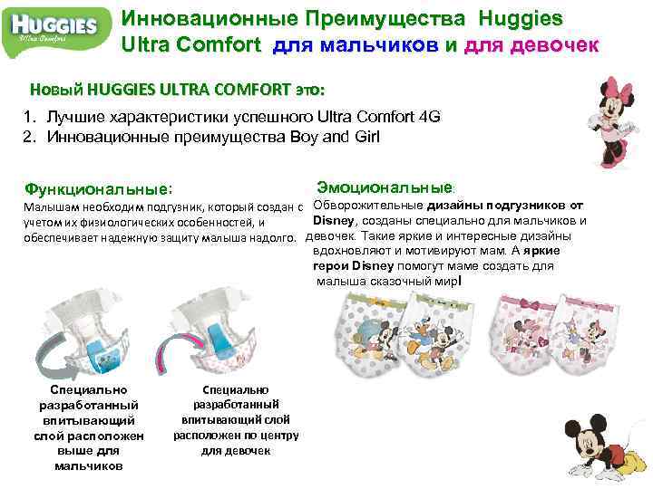 Инновационные Преимущества Huggies Ultra Comfort для мальчиков и для девочек Новый HUGGIES ULTRA COMFORT