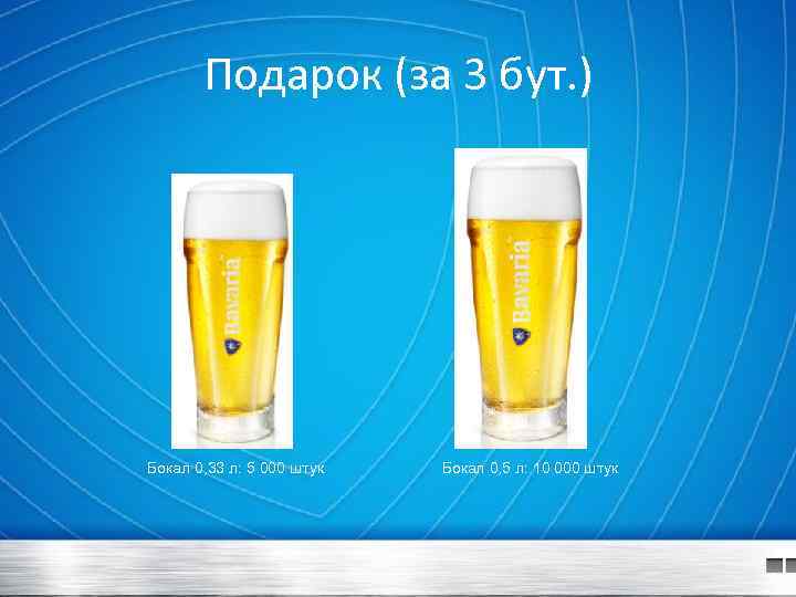 Подарок (за 3 бут. ) Бокал 0, 33 л: 5 000 штук Бокал 0,