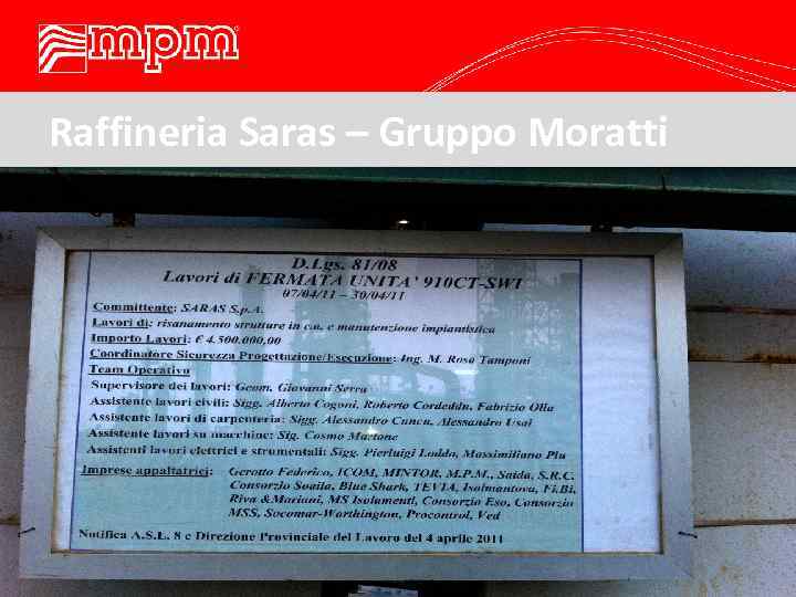 Raffineria Saras – Gruppo Moratti 