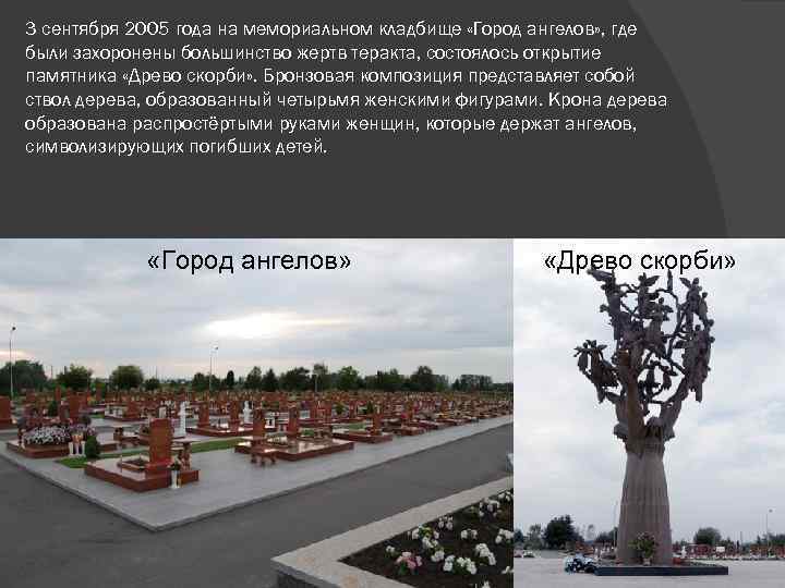 3 сентября 2005 года на мемориальном кладбище «Город ангелов» , где были захоронены большинство