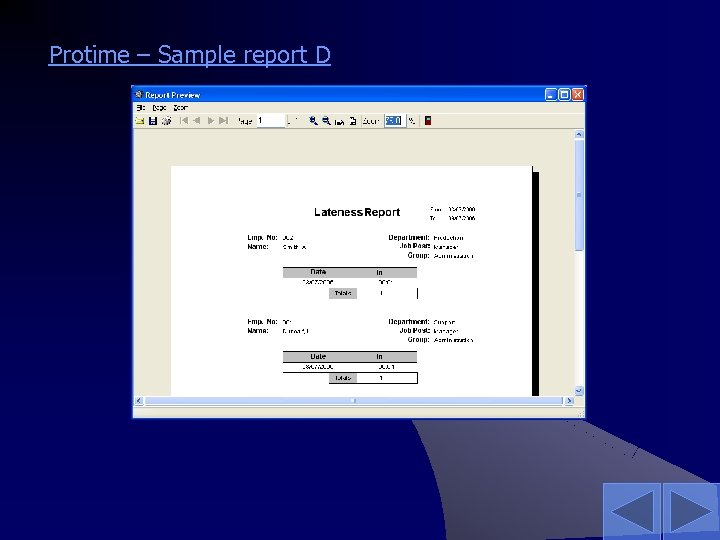 Protime – Sample report D 