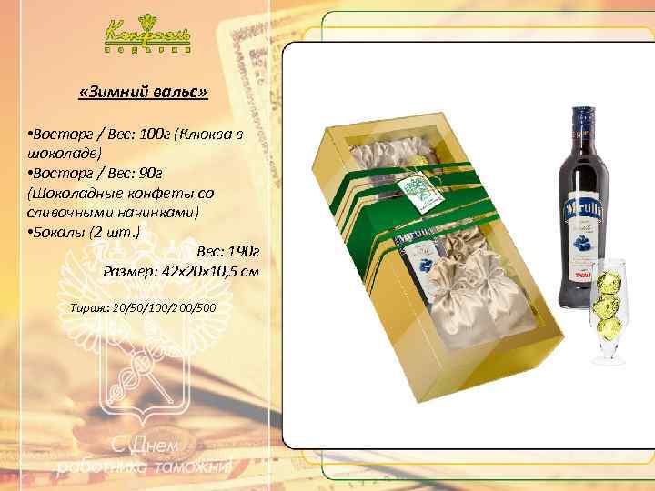  «Зимний вальс» • Восторг / Вес: 100 г (Клюква в шоколаде) • Восторг