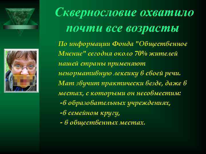 Сквернословие охватило почти все возрасты По информации Фонда 