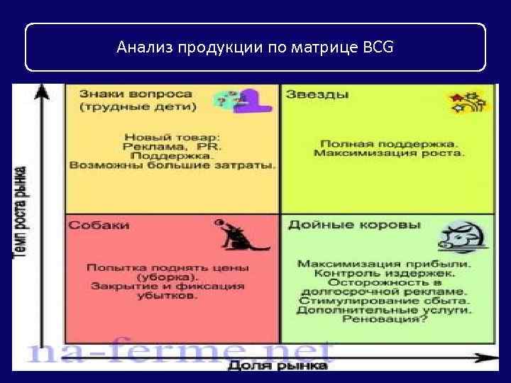 Анализ продукции по матрице BCG 