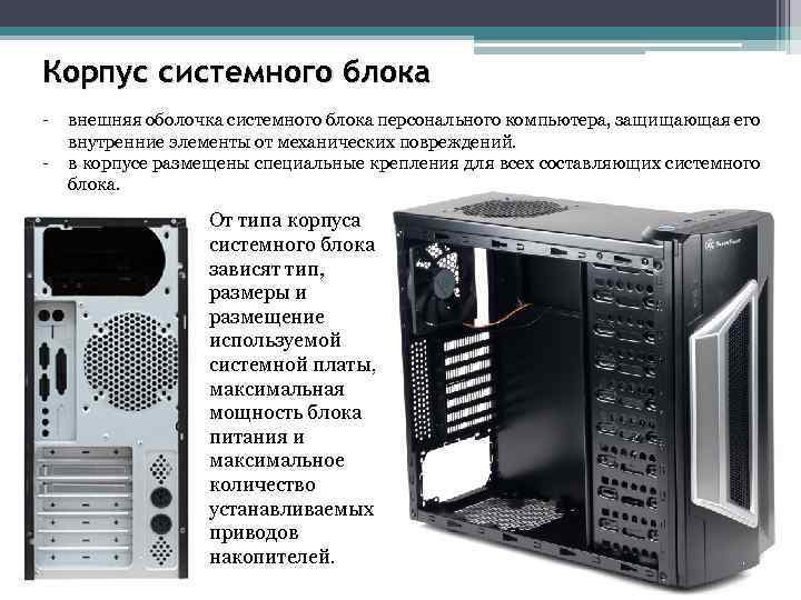 Состав персонального компьютера типа ibm pc