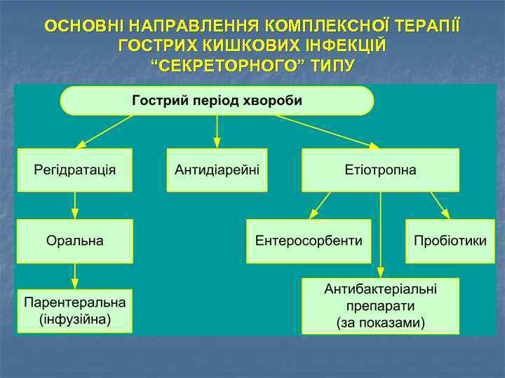 ОСНОВНІ НАПРАВЛЕННЯ КОМПЛЕКСНОЇ ТЕРАПІЇ ГОСТРИХ КИШКОВИХ ІНФЕКЦІЙ “СЕКРЕТОРНОГО” ТИПУ 