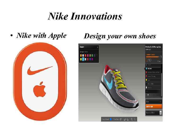 Nike Innovations • Nike with Apple Design your own shoes 