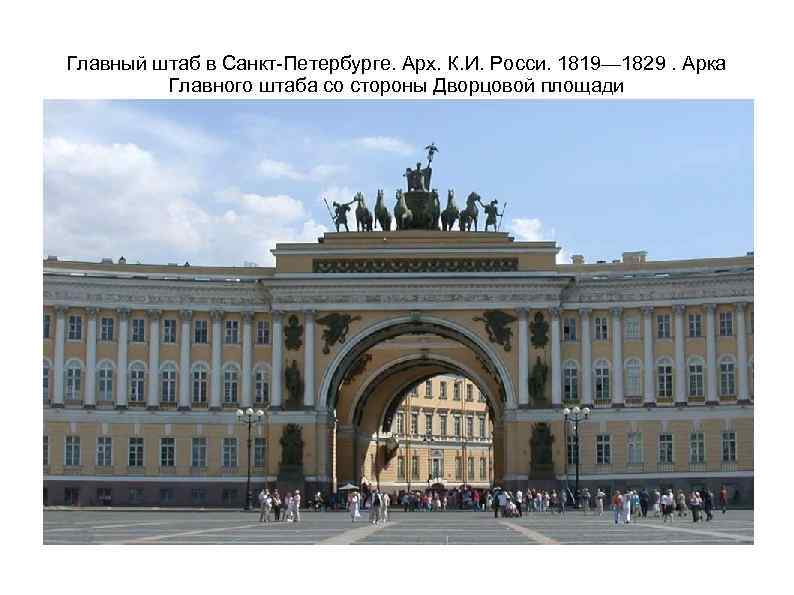 Главный штаб в Санкт-Петербурге. Арх. К. И. Росси. 1819— 1829. Арка Главного штаба со
