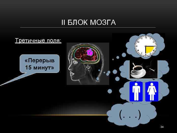 II БЛОК МОЗГА Третичные поля: «Перерыв 15 минут» (. . . ) 34 