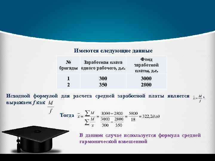 Имеются следующие данные № Заработная плата бригады одного рабочего, д. е. 1 2 300