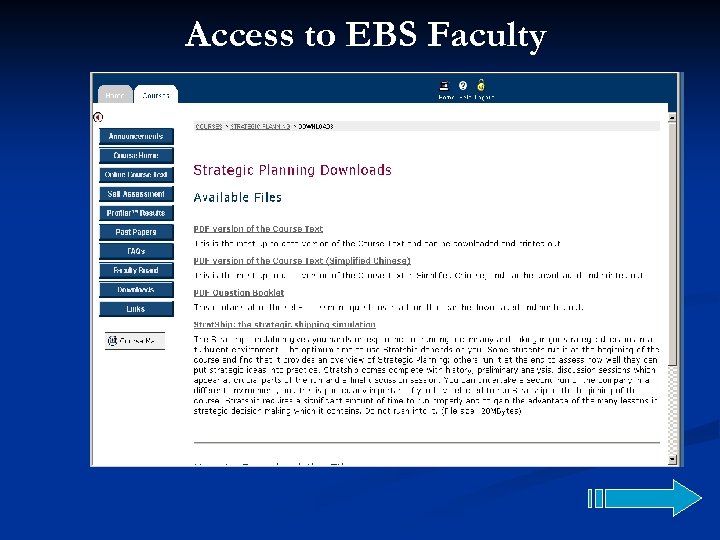 Access to EBS Faculty 