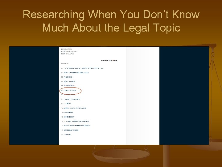 Researching When You Don’t Know Much About the Legal Topic 