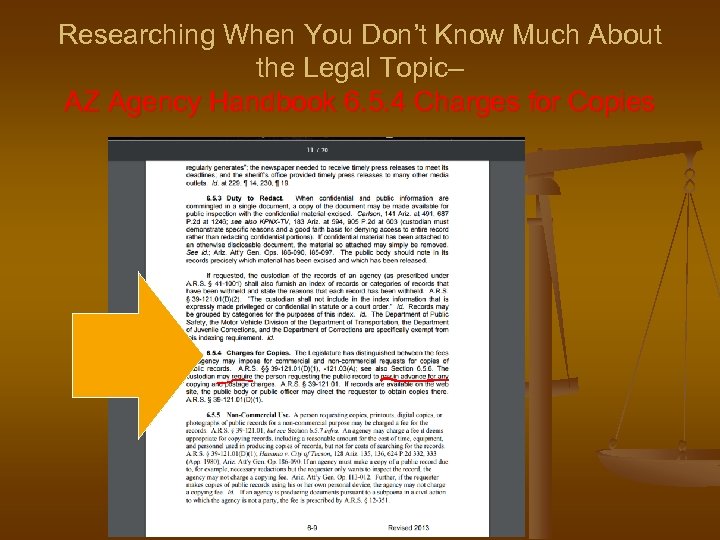 Researching When You Don’t Know Much About the Legal Topic– AZ Agency Handbook 6.