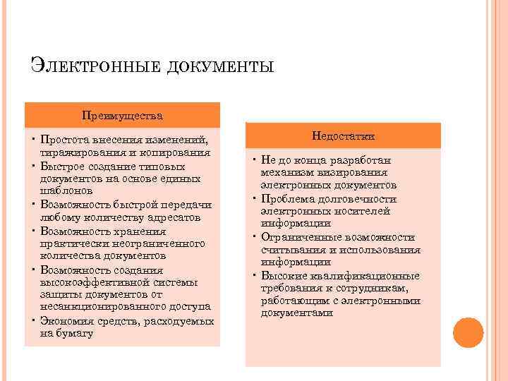 ЭЛЕКТРОННЫЕ ДОКУМЕНТЫ Преимущества • Простота внесения изменений, тиражирования и копирования • Быстрое создание типовых