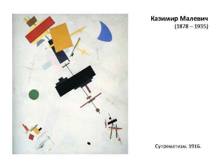 Казимир Малевич (1878 – 1935) Супрематизм. 1916. 