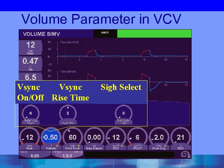 Volume Parameter in VCV Vsync On/Off Rise Time Sigh Select 