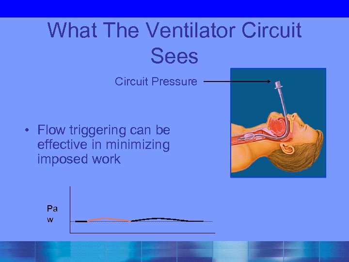 What The Ventilator Circuit Sees Circuit Pressure • Flow triggering can be effective in