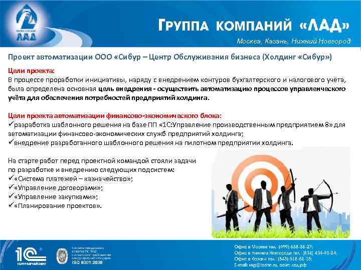 Москва, Казань, Нижний Новгород Проект автоматизации ООО «Сибур – Центр Обслуживания бизнеса (Холдинг «Сибур»
