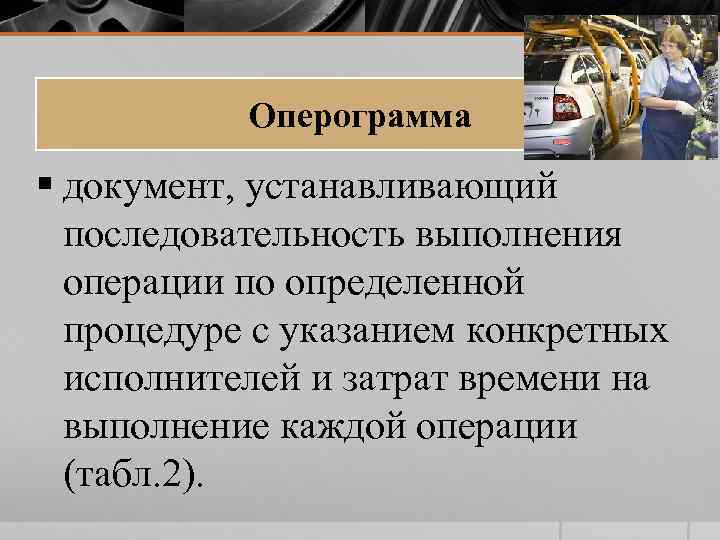 Оперограмма § документ, устанавливающий последовательность выполнения операции по определенной процедуре с указанием конкретных исполнителей