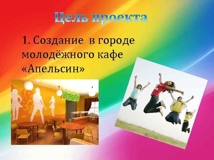 1. Создание в городе молодёжного кафе «Апельсин» 