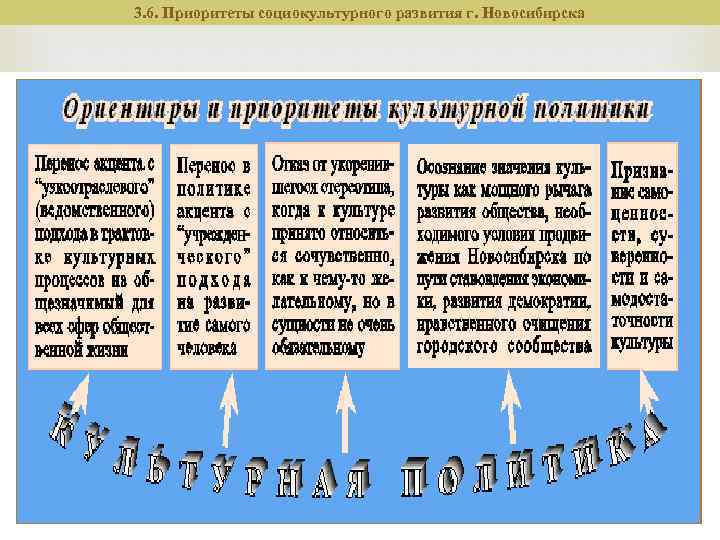 3. 6. Приоритеты социокультурного развития г. Новосибирска 