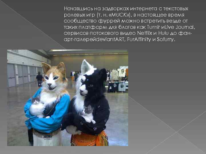 Начавшись на задворках интернета с текстовых ролевых игр (т. н. «MUCK» ), в настоящее